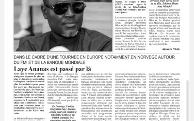 uropean Tour on the IMF and World Bank: Laye Ananas Was There